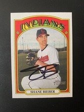 Shane Bieber Signed 2021 Topps Heritage #47 Card Cleveland Indians Autograph COA
