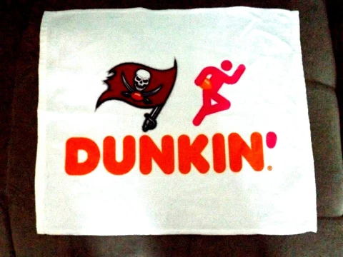 TAMPA BAY BUCCANEERS DUNKIN' DUNUTS RALLY TOWEL * STADIUM GIVE AWAY SGA * NEW * Cover