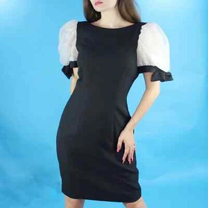 Vintage 80s Puff Sleeve Cocktail Dress by Alex Evenings - Picture 1 of 4
