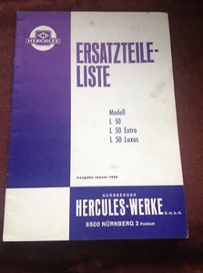 Elenco ricambi originale Hercules L 50 extra lusso gennaio 1968 - Foto 1 di 2