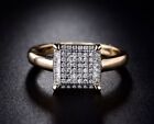 18Kt Gold Filled Plated Muti-Tone Pave White Topaz Womens Ring Size 6