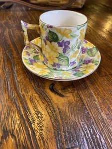 Vtg. James Kent LTD Primula Longton Chintz China Tea Cup & Saucer England - Picture 1 of 9