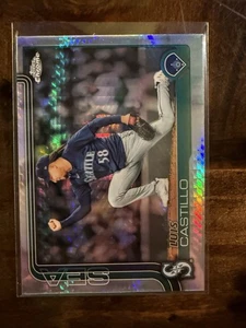 2025 Topps Chrome Baseball Luis Castillo Prism Refractor #69 Seattle Mariners - Picture 1 of 2