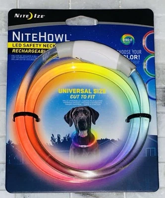 NUEVO Collar de seguridad LED recargable NiteHowl Disc-O Select Nite perro perros mascotas Foto 1 de 2