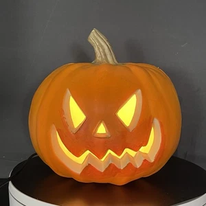 2009 Lighted Blow Mold Pumpkin 10” Great Working Condition - Picture 1 of 9