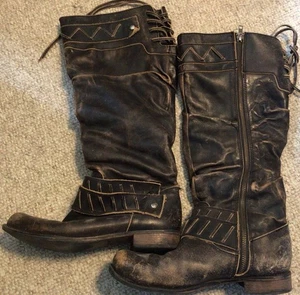 Corral Riding Boots Women’s 8 1/2M Brown Indie Spirit Full Side Zip PB009 - Picture 1 of 11