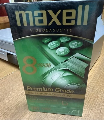 NUEVO Maxwell VHS Grado Premium Cinta de Video Cassette en Blanco T-160 8 Horas Sellada De Colección Foto 1 de 4