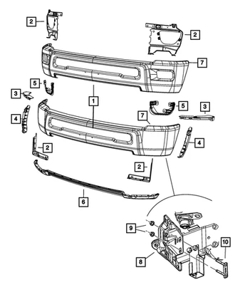 Kit de soporte de parachoques RAM 2500 3500 2010-18 OEM# 68064329AD Foto 1 de 4