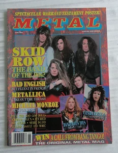 Vintage Magazine Metal June 1990 Skid Row Bad English Metallica Cinderella   140 - Picture 1 of 14