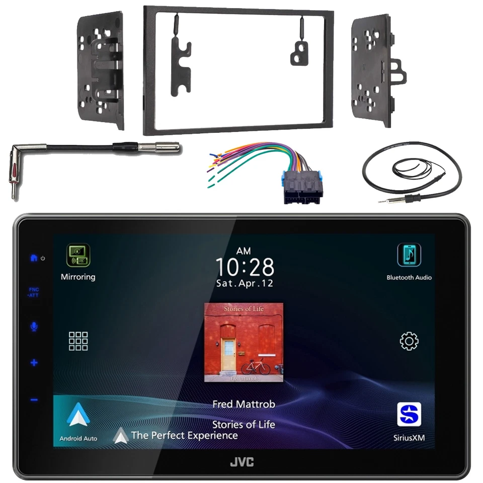 Receptor, kit, adaptador, chicote de fios, antena JVC KW-Z900W single-DIN Apple CarPlay - Imagem 1 de 4