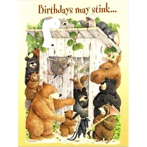 New Leanin' Tree Greeting Happy Birthday Card Fun at The Outhouse Jeffrey Severn - Picture 1 of 5