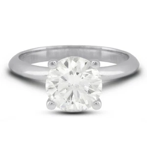 4.38ct F/SI3 Round Natural Diamond White Gold Classic Solitaire Engagement Ring - Picture 1 of 11