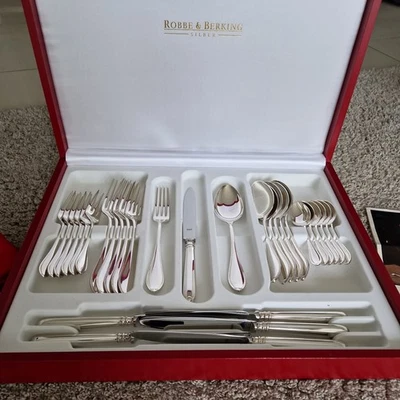 R&B Robbe & Berking Navbette  Besteck 30 teilig in massiv 90 versilbert - Bild 1 von 4
