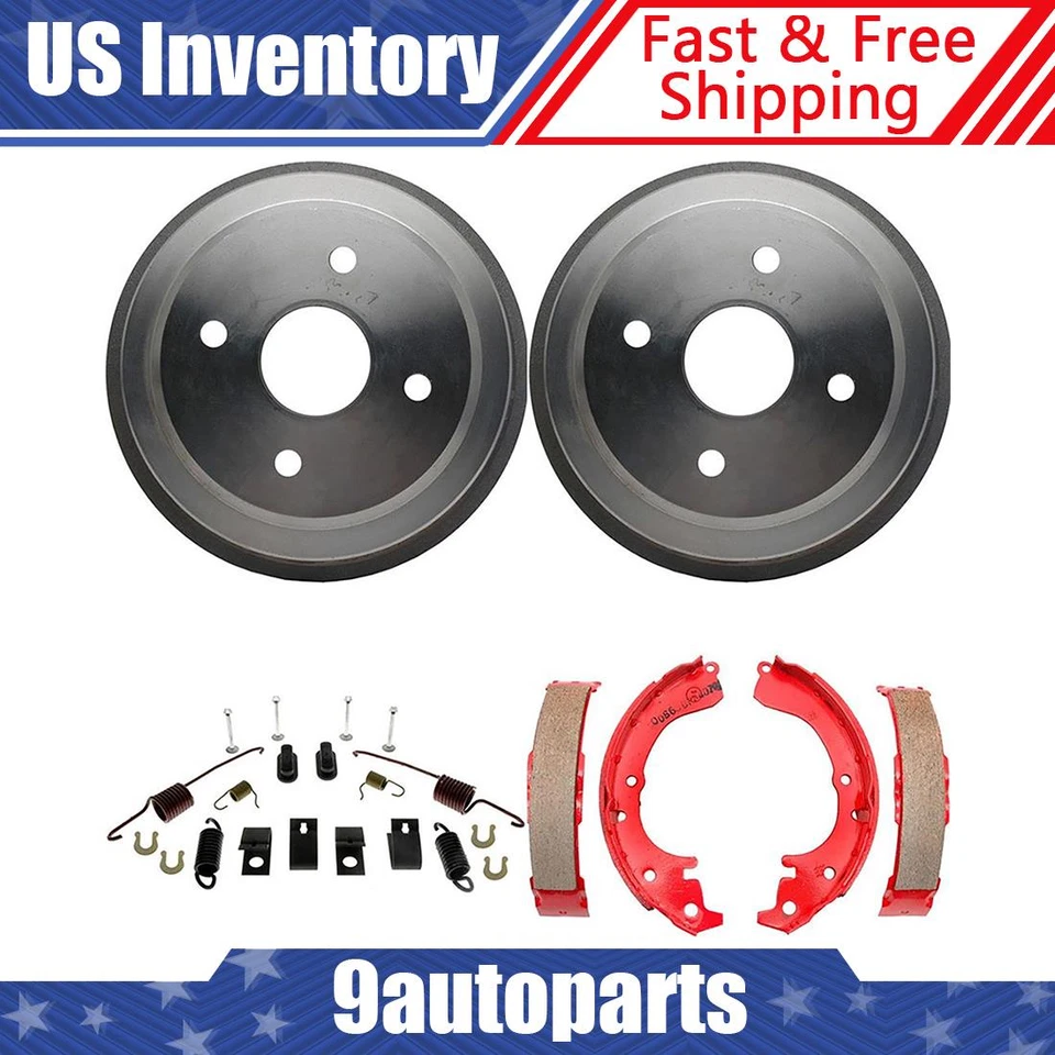 Tambores de freio traseiro e sapatas de freio kit de mola compatível com 1981-1984 Toyota Starlet - Imagem 1 de 4