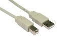 3m Metre USB Type A to B Printer Cable 28AWG Male Lead BEIGE / Off White