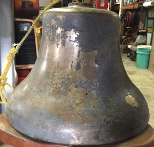 US NAVY ships Bell ~125lbs Solid Brass Ex Cond! Greenberg San Francisco CA USS - Picture 1 of 11