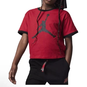 Air Jordan T-Shirt Youth Girls Short Sleeve Tee-Gym Red Sz L 12/13 NWT cotton - Picture 1 of 8
