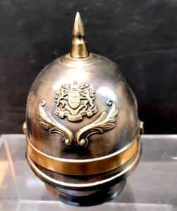 VINTAGE ENGLISH MILITARY HELMET TOY PENNY BANK ALL METAL - Picture 1 of 2