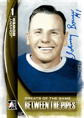 Johnny Bower - Signed 2013-14 ITG Between The Pipes Card #122 'Deceased' - Image 1 of 2