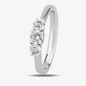Anillo trilogía diamantes talla brillante platino colección 1888 0,57 quilates R3-145 - Imagen 1 de 3