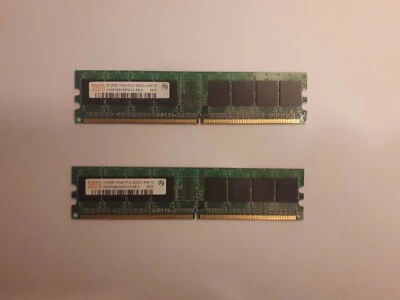 MEMORIA RAM HYNIX 1GB = 2x512B DDR2 PC2-4200U 4-4-4-12 DDR2 SDRAM Memory - Immagine 1 di 2
