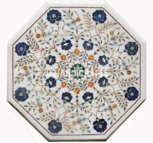 Coffee Table Marble Gemstones Inlay Work Table Top Home Decor Birthday Gift - Picture 1 of 7