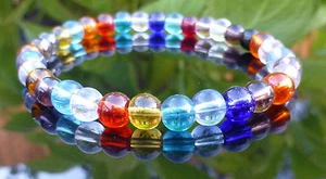 Bracciale Arcobaleno Vetro Cristallo Multicolore Gioielli - Foto 1 di 1