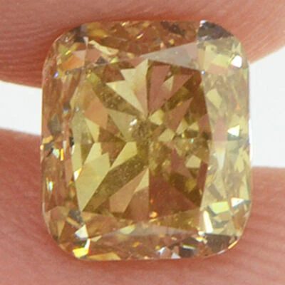 Fancy Champagne Diamond Loose Cushion Shape VS1 Enhanced Certified 1.18 Carat - Image 1 of 4