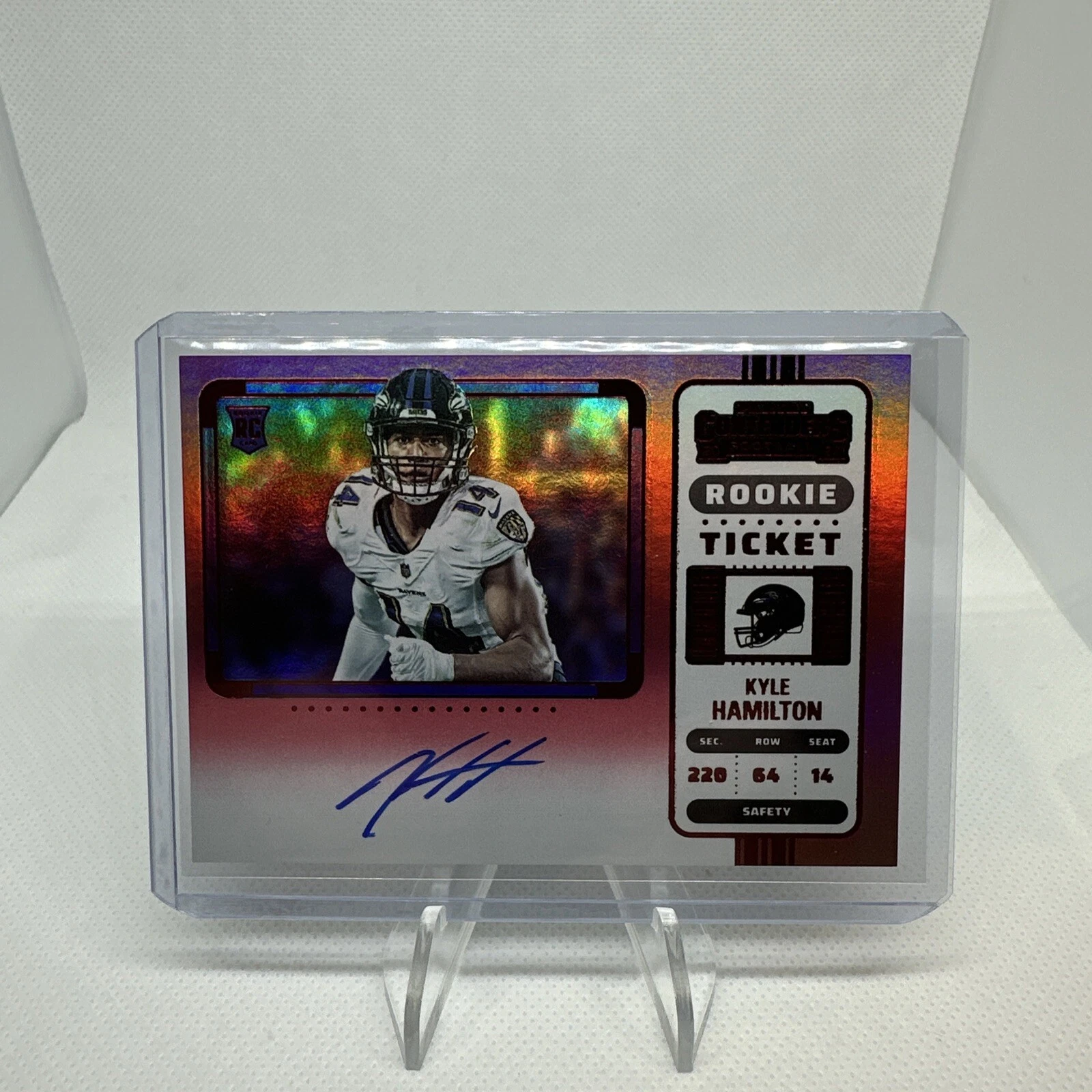 2022 Contenders Kyle Hamilton Variation Auto Red Zone Rookie Card Ravens