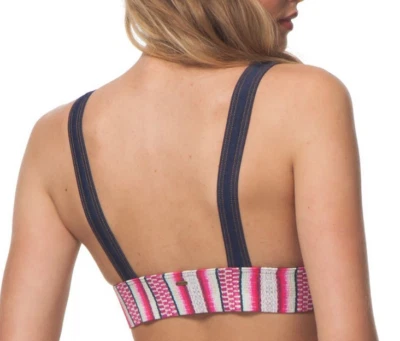 Rip Curl Para Mujer XS Azul Marino Rosa Halter Bikini Natación Surf Top ALTO DESIERTO Nuevo Foto 1 de 4