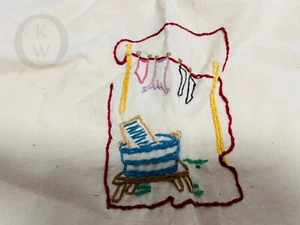 *Vintage*40er Jahre*Handarbeit*Wäsche Kordelzugbeutel*bestickt*Kleidernadelbeutel - Bild 1 von 6