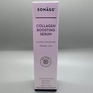 {M14} Sonage Collagen Boosting Serum 1 Fl Oz Plumps Smoothes Vegan Skincare - Picture 1 of 4