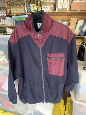 Jaqueta Santana zíper completo XL lã azul marrom - Imagem 1 de 4