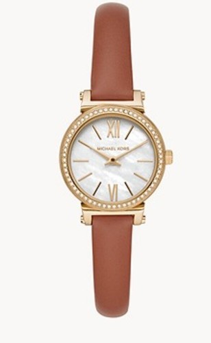 Orologio Michael Kors Petite Sofie movimento 2 lancette pelle marrone