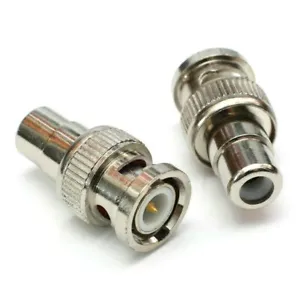 PACK OF 2 x BNC MALE TO RCA PHONO FEMALE CONNECTOR ADAPTER CONVERTER CCTV VIDEO - Picture 1 of 2