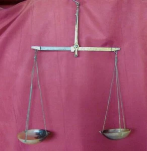 19C. ANTIQUE IMPERIAL RUSSIA APOTHECARY PHARMACY BRONZE SCALES w/HORN CUPS  - Picture 1 of 10