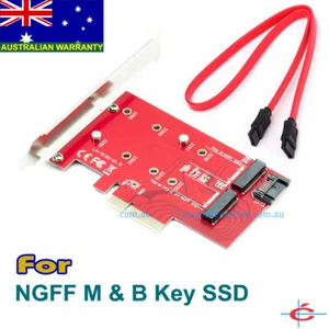 M.2 NGFF Both B & M Key SSD to PCI-E PCIE SATA III 3 Adapter Converter, All OS - Picture 1 of 6