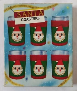 NIB Antique ๐
Santa Coasters cup/glass coozies Dan-Dee Imports NYC made in ๐ฏ๐ต - Picture 1 of 12