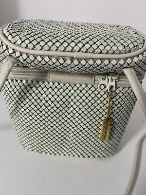Vintage Whiting & Davis Cream  Mesh Evening Crossbody Bag Interior Mirror - Image 1 of 4