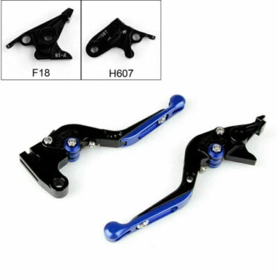 Adjustable Folding Extendable Brake Clutch Levers For Honda CB600F CBR600F Blue. - Image 1 of 4