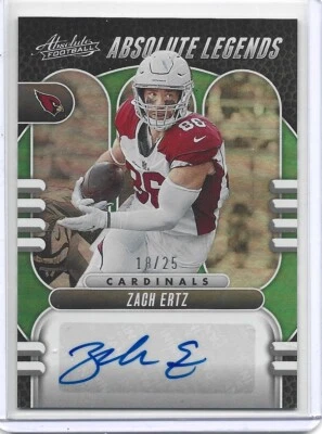 2023 Panini Absolute Legends Green ZACH ERTZ Auto #/25 Signatures SP 🔥 - Image 1 of 2