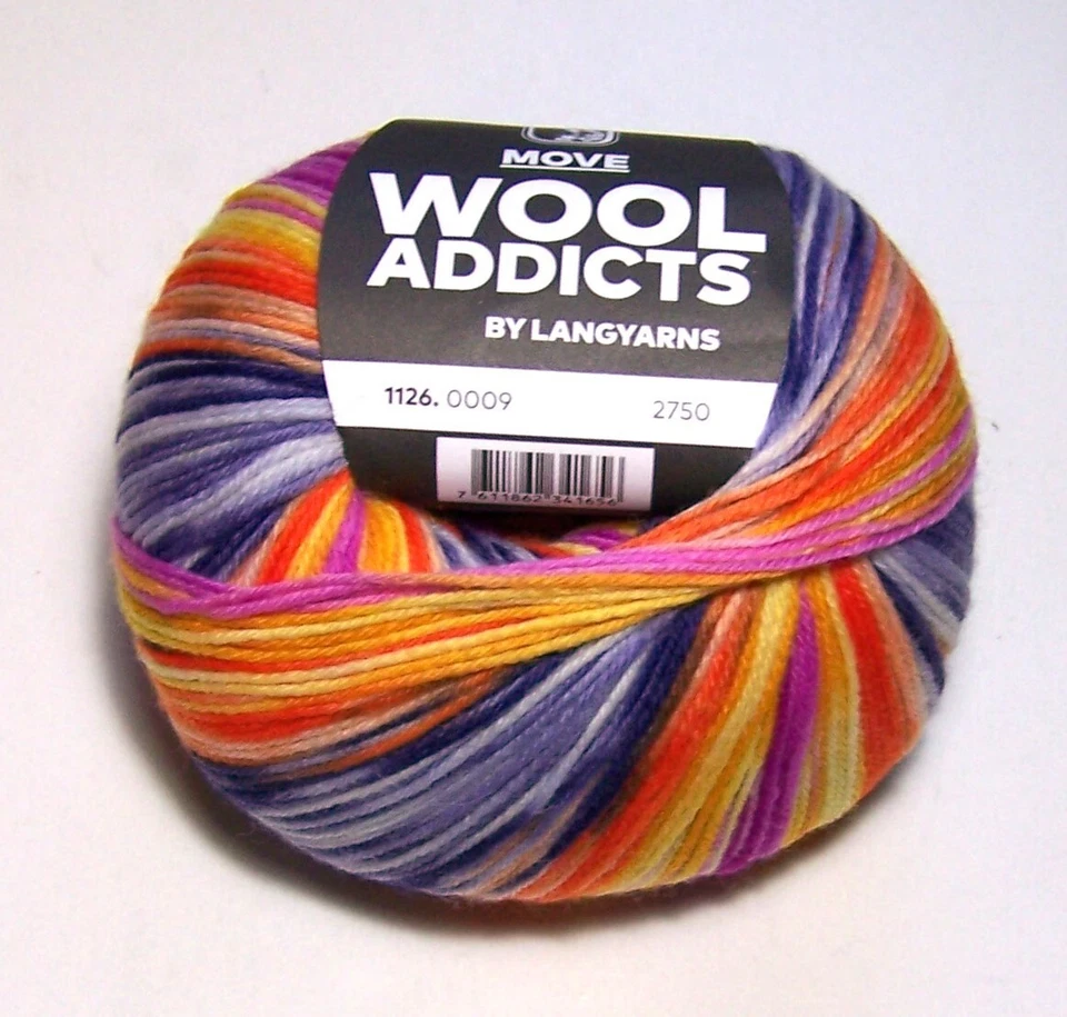 100g ball Lang Wool Addicts MOVE Merino & Nylon machine washable sock yarn #0009 - Image 1 of 1