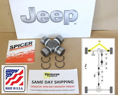 2012-2024 Jeep Wrangler Sahara Sport Front 4x4 Axle Shaft U-Joint Genuine Spicer - Image 1 of 4
