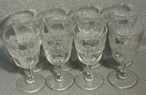 EAPG Daisy & Button Variant Water Goblets - GLOW - Set of 8 - Picture 1 of 8