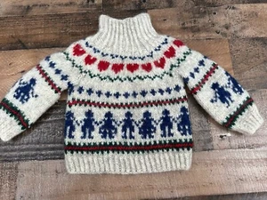Vintage kids handmade cream Knit Sweater 6-12 Months - Picture 1 of 5