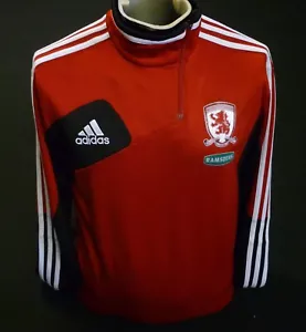 MIDDLESBROUGH FOOTBALL 2012 / 2013 TRAINING ADIDAS ¼ ZIP DRILL TOP SIZE 38/40 - Picture 1 of 9