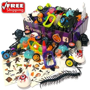 100 Stck. Halloween Spielzeug kleine Geschenke für Kinder Party Gefälligkeiten Süßes oder Saures Schmuck - Bild 1 von 8