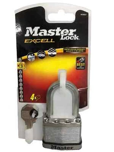 Master Lock Excell Laminated Steel 50mm Padlock 38mm Shackle - M5EURDLF - Picture 1 of 4