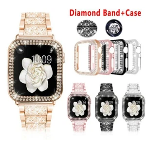 Bling iWatch Strap Case For Apple Watch Band Ultra 2 49mm Series9 8 7 6 5 SE 4 3 - Picture 1 of 17