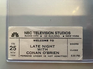 Seltenes 2. Jahr VOLLES TICKET für Late Night mit Conan O'brien am 25.11.1994! - Bild 1 von 3